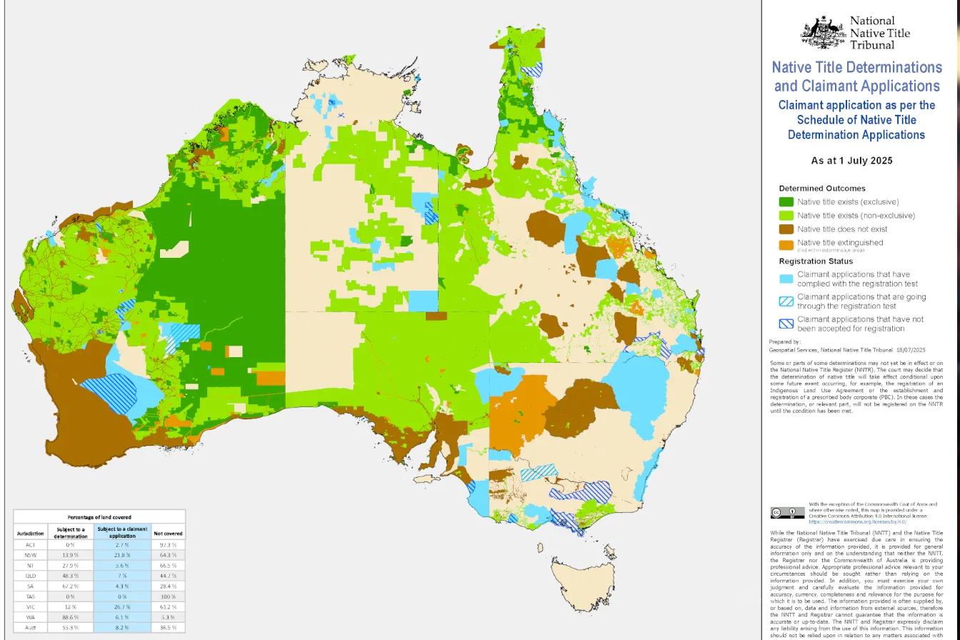The Land grab exposed: Nearly 50% of Australia under Native title.